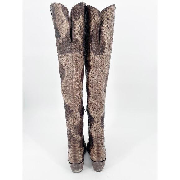 Rare Old Gringo Over the Knee Python Snakeskin Crystal Cowgirl Boot size 6.5 - Picture 7 of 12